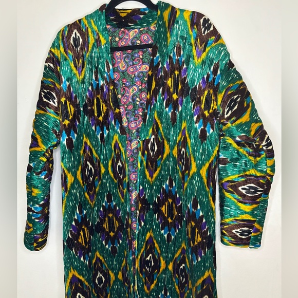 Handmade Thick Velour Kimono Style Jacket boho fits a medium-large - Picture 2 of 4